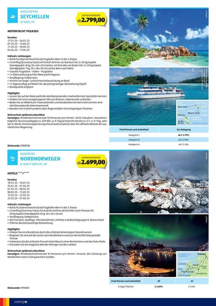 Blättern Sie online im HOFER REISEN Katalog von 1. August bis 15. August 2024 - Flugblätt seite 10