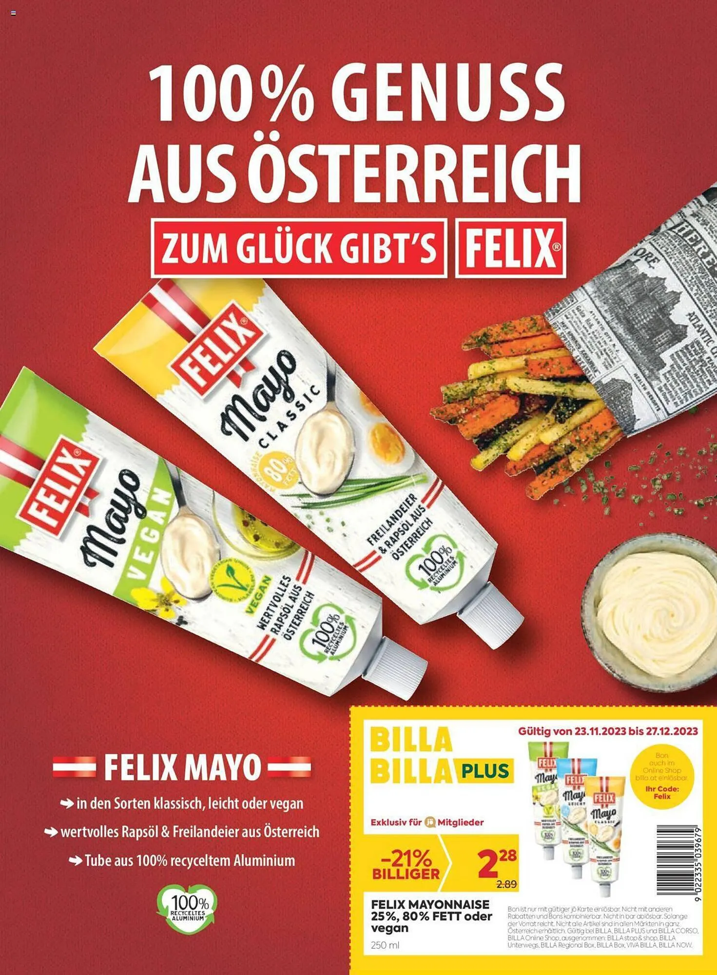 Billa Flugblatt von 1. Dezember bis 31. Dezember 2023 - Flugblätt seite 121