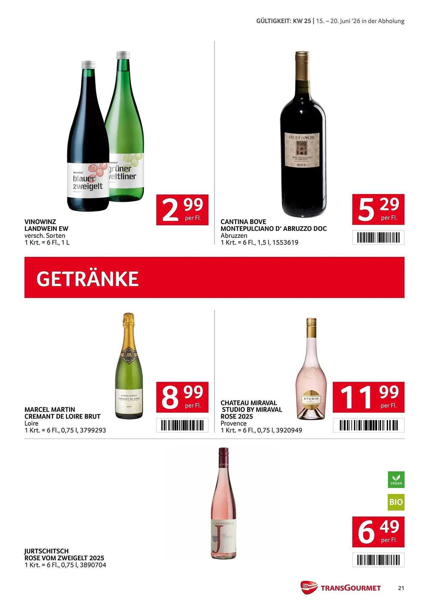 Transgourmet Flugblatt von 15. Juni bis 20. Juni 2026 - Flugblätt seite  21