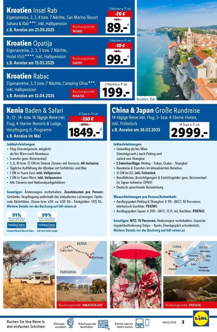 Aktuelle Reiseprospekte Lidl Reisen von 13. Jänner bis 16. Februar 2025 - Flugblätt seite  3