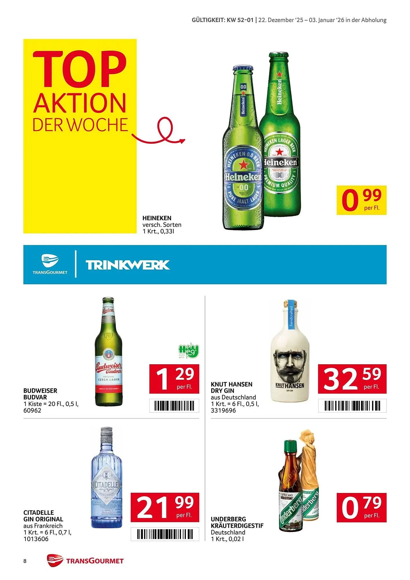 Transgourmet Flugblatt von 22. Dezember bis 4. Jänner 2026 - Flugblätt seite 8