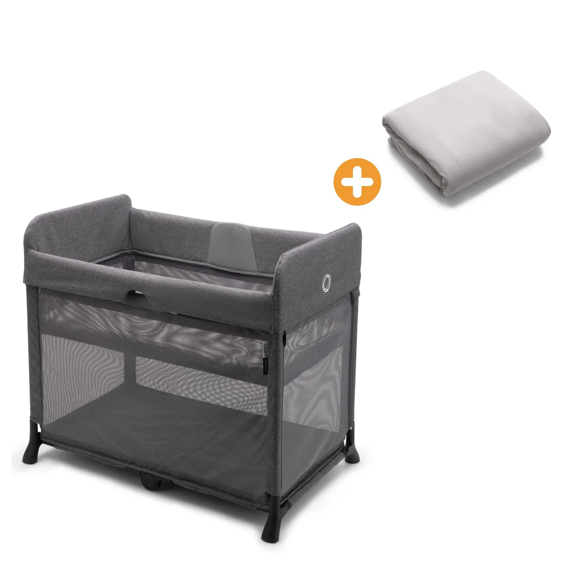 Set Stardust Grey Melange mit Spannbettlaken Mineral White