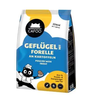 CAFOO Senior mit Geflügel, Forelle an Kartoffeln für Katzen 1,75 kg