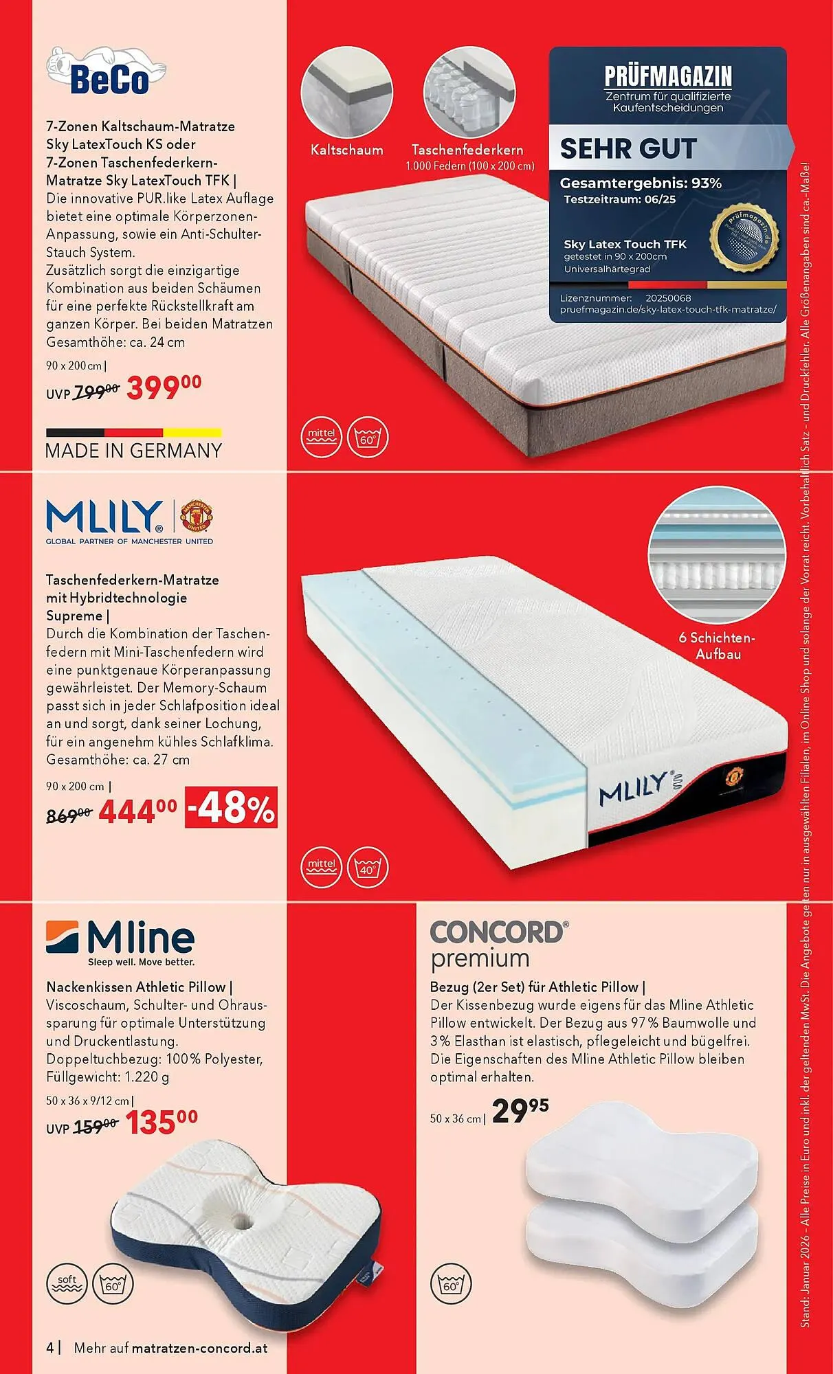Matratzen Concord Prospekt von 28. Jänner bis 24. Februar 2026 - Flugblätt seite 4