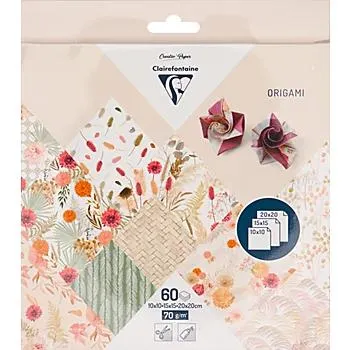 Faltblätter "Trockenblumen", 10 x 10 cm, 15 x 15 cm, 20 x 20 cm, 60 Blatt