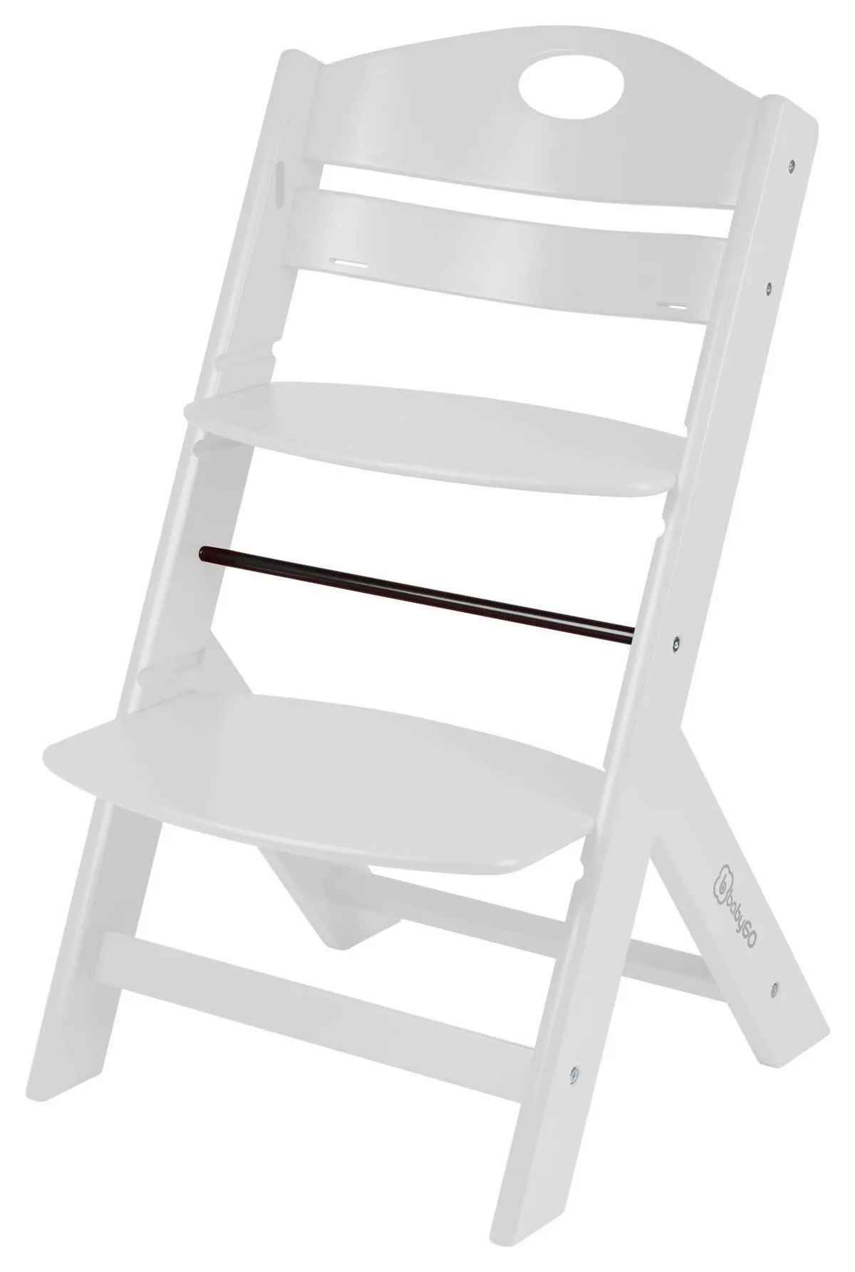 Hochstuhl Family aus Holz Weiß, verstellbar mit Gurt