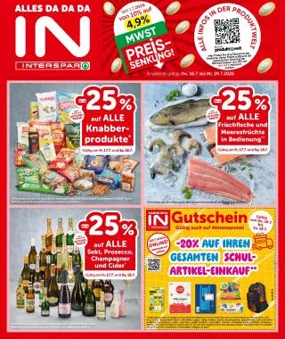 INTERSPAR Flugblatt von 16. Juli bis 29. Juli 2026 - Flugblätt seite 1