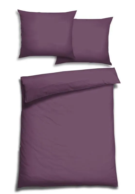FLORELLA Bettwäsche in UNI Delux Jersey Maulbeere | 70 x 90 / 140 x 200 cm
