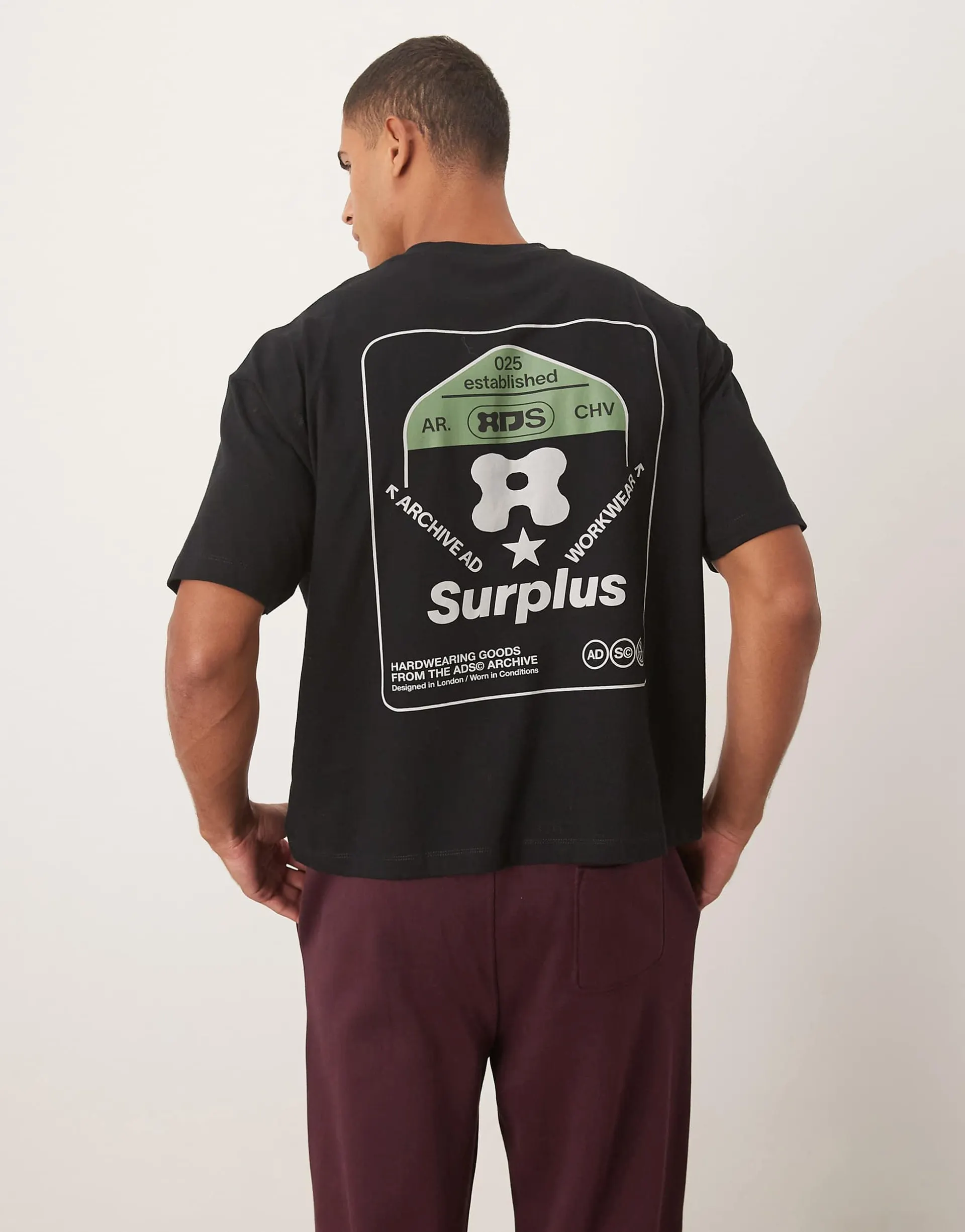 ASOS DESIGN boxy oversized t-shirt with street print in black