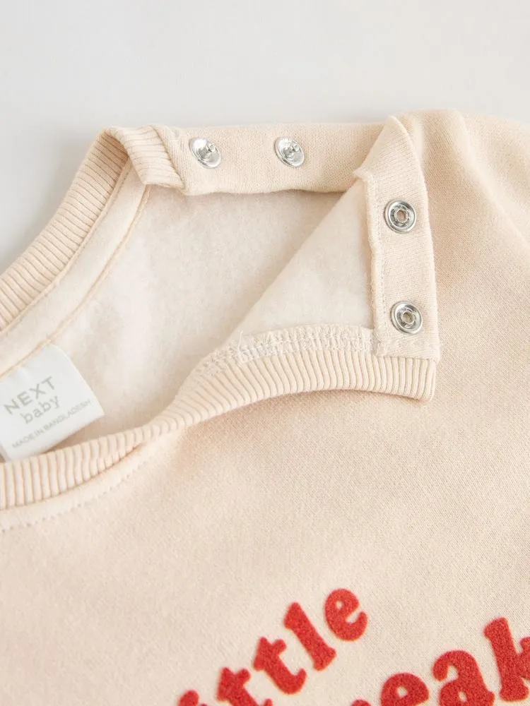 Neutral/Rot Heartbreaker - Baby-Set mit Sweatshirt und Leggings (0M.–2J.)