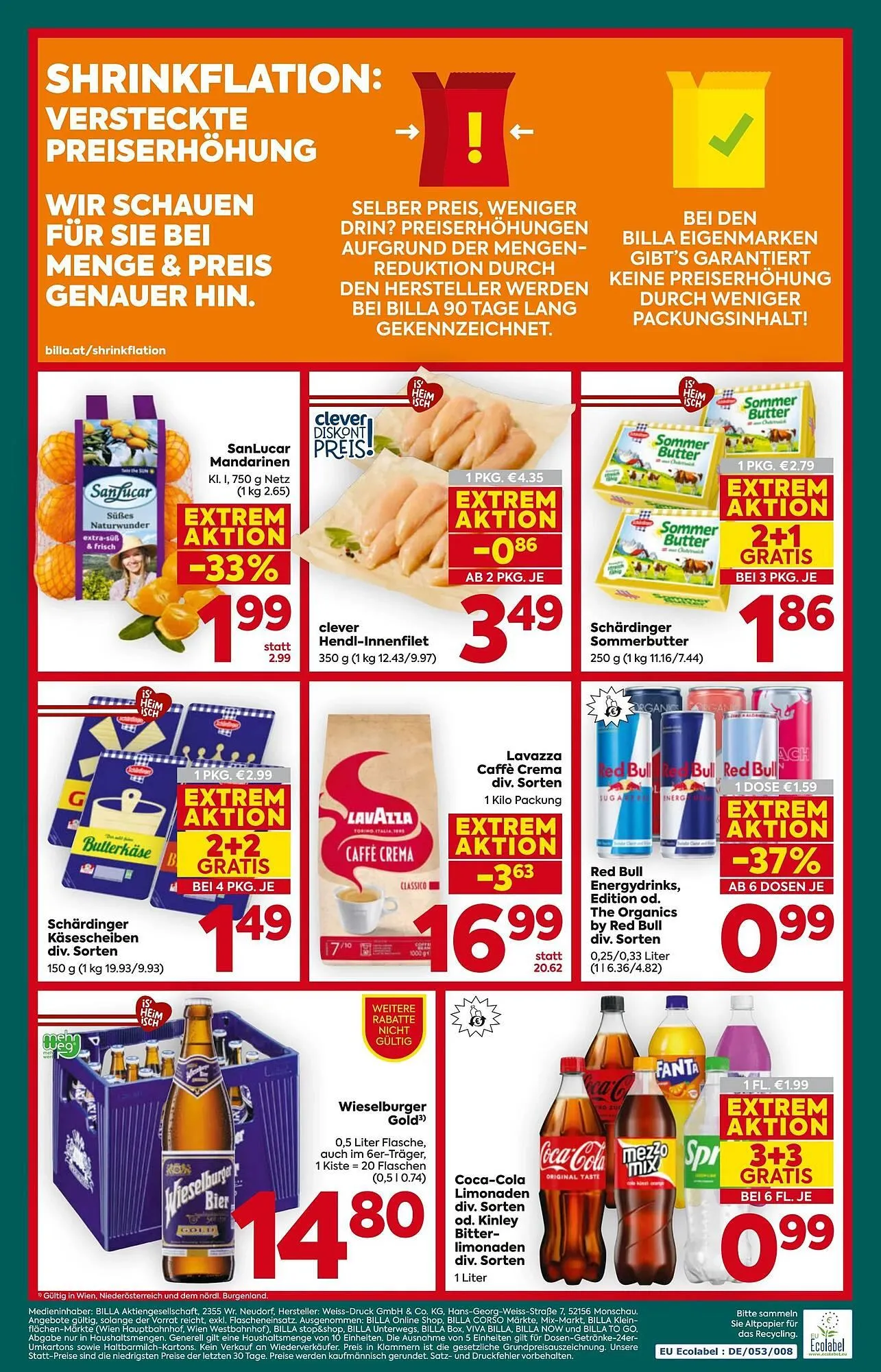 Billa Flugblatt von 22. Jänner bis 28. Jänner 2026 - Flugblätt seite  20