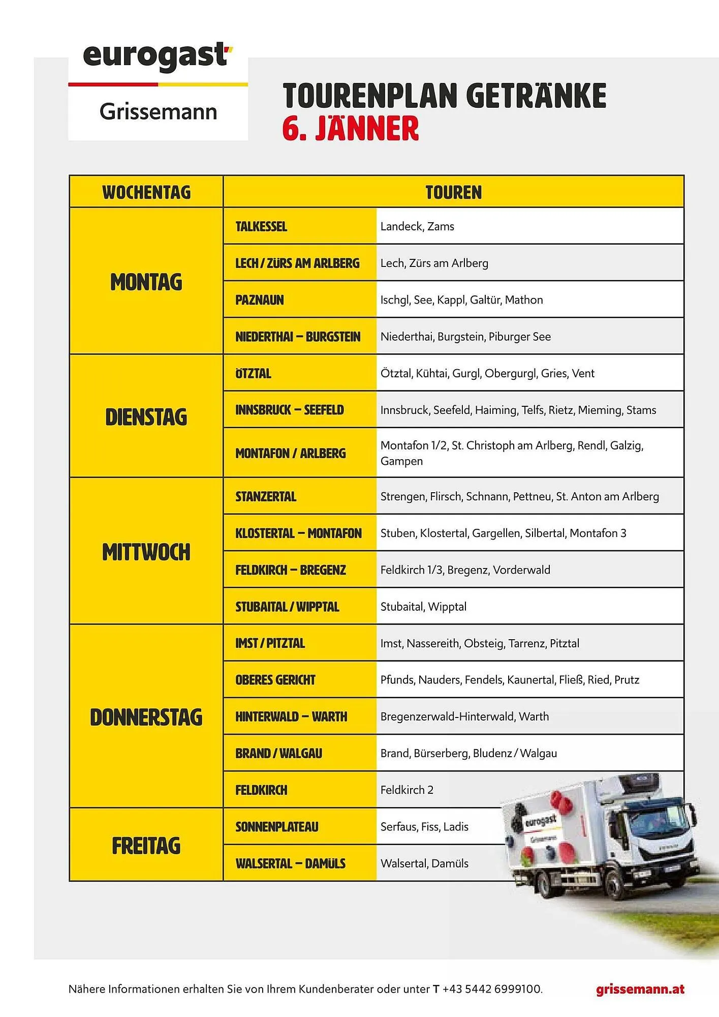 Eurogast Grissemann Flugblatt von 6. Jänner bis 6. Jänner 2026 - Flugblätt seite  1