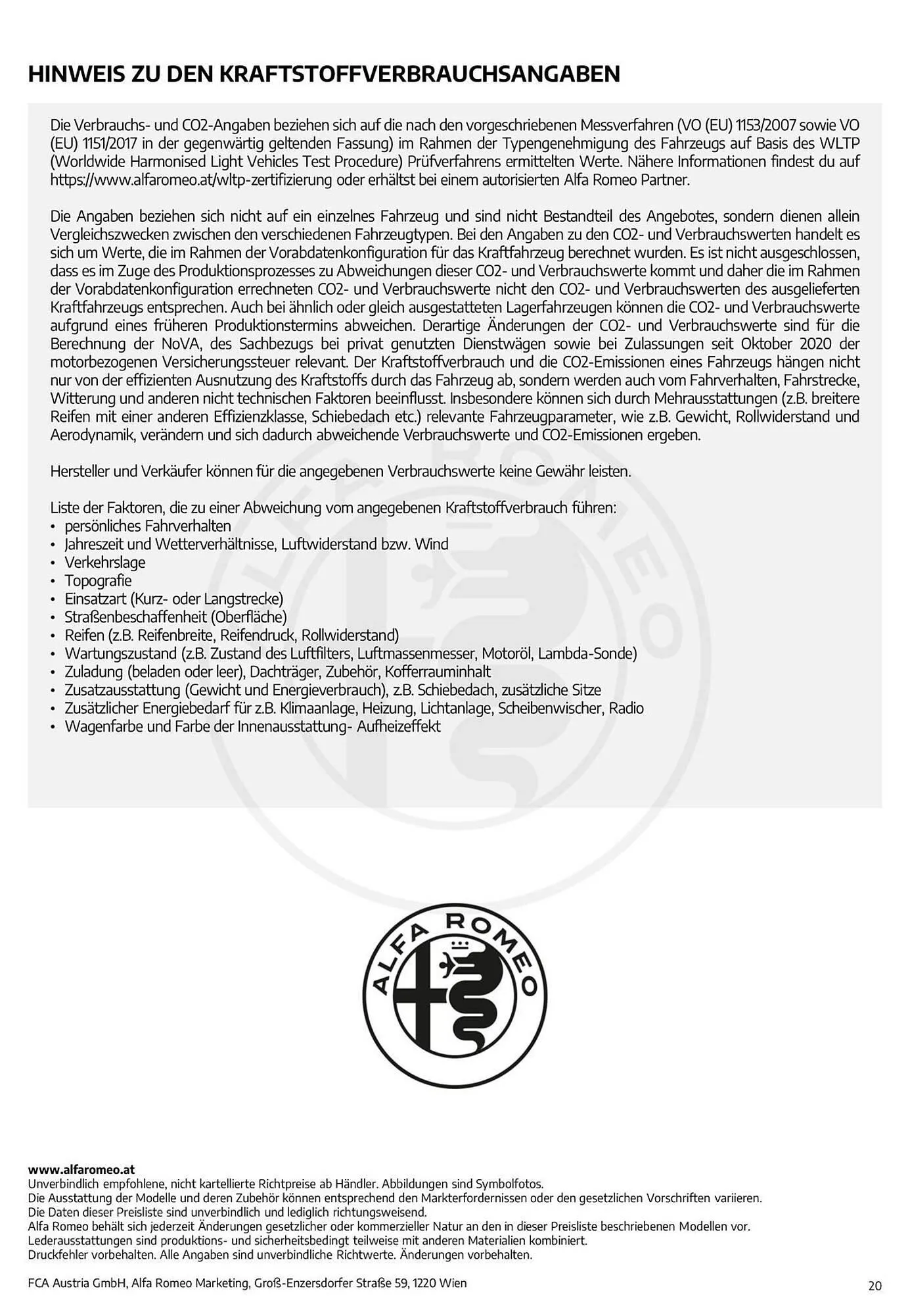 Alfa Romeo Flugblatt von 12. Jänner bis 28. Juli 2026 - Flugblätt seite  20