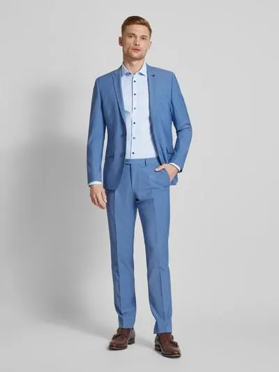 Super Slim Fit Business-Hemd mit Streifenmuster Modell 'Nick' in bleu
