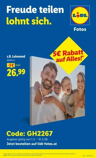 Lidl Flugblatt - Freude teilen lohnt sicht von 1. März bis 31. März 2026 - Flugblätt seite  1