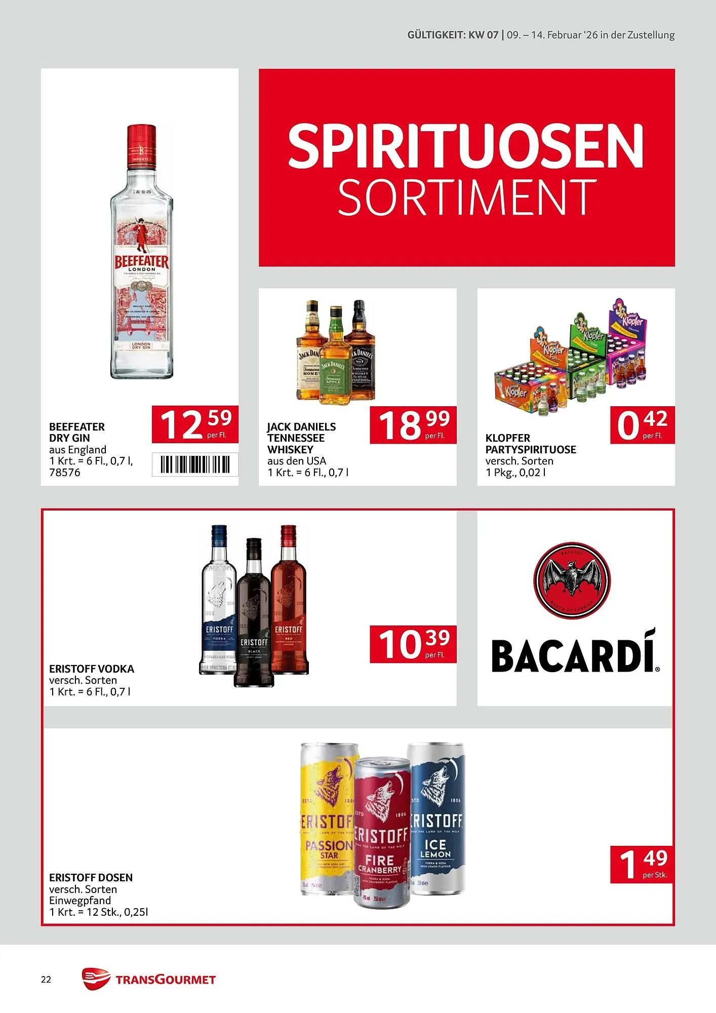 Transgourmet Flugblatt von 9. Februar bis 14. Februar 2026 - Flugblätt seite  22