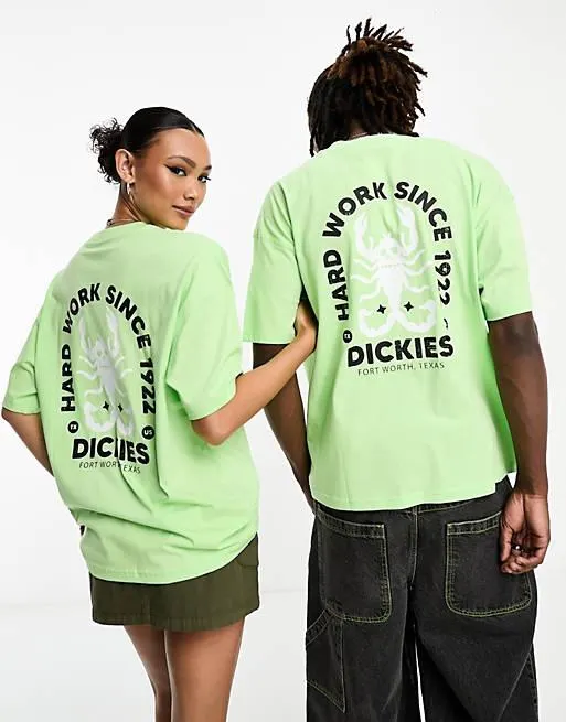 Dickies Shoal Creek oversized boxy t-shirt with back print in green surplus utility pack exclusive to ASOS