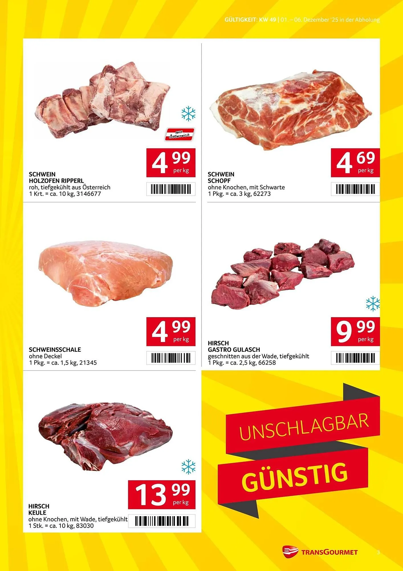 Transgourmet Flugblatt von 1. Dezember bis 7. Dezember 2025 - Flugblätt seite 3