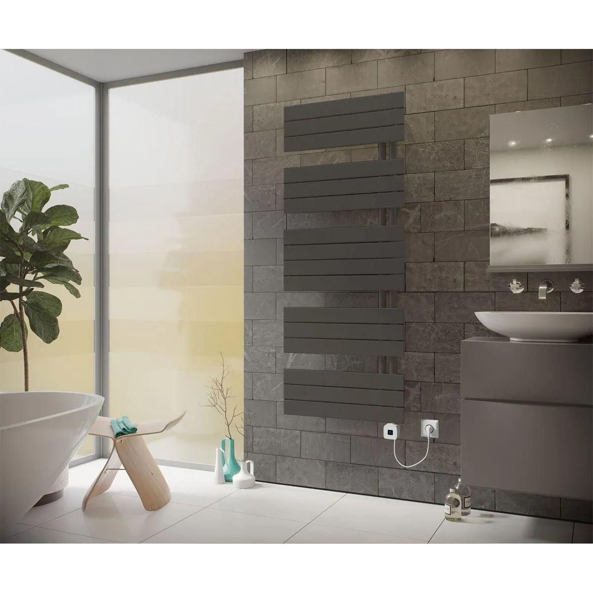 Ximax Elektrischer Handtuchwärmer P2-Open 1195 x 600 mm 600 Watt Typ 7 Anthrazit