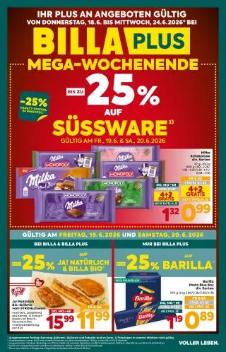 BILLA PLUS Flugblatt von 18. Juni bis 24. Juni 2026 - Flugblätt seite 1