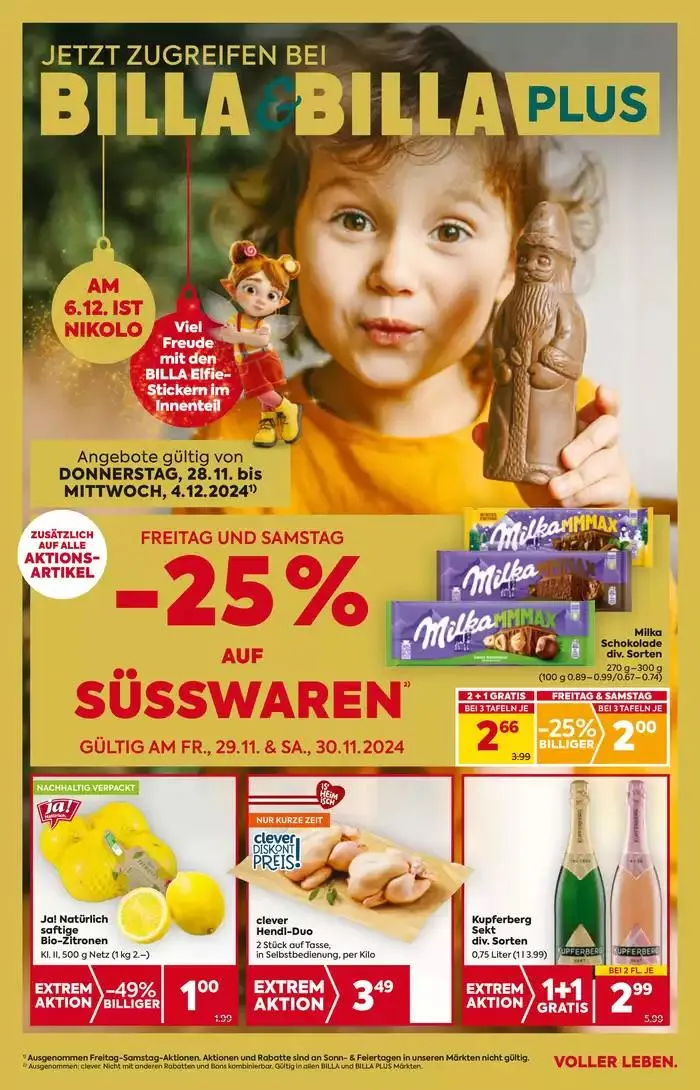 BILLA PLUS Flugblatt von 28. November bis 12. Dezember 2024 - Flugblätt seite  1