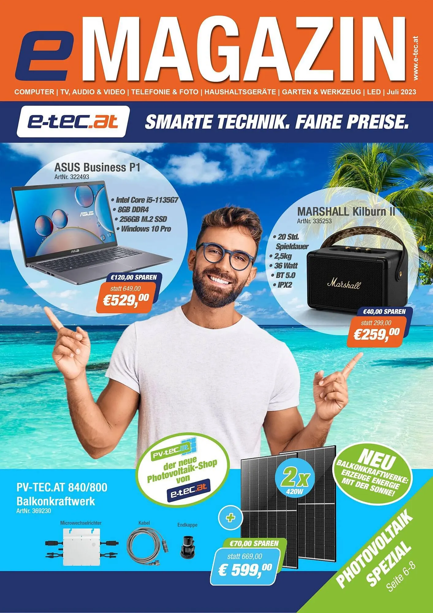 e-tec Flugblatt von 13. Juli bis 31. Juli 2023 - Flugblätt seite 1