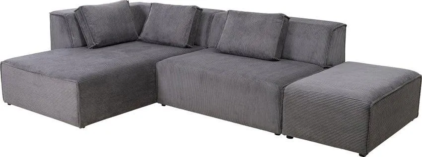 Ecksofa Infinity Ottomane Cord Grau Links