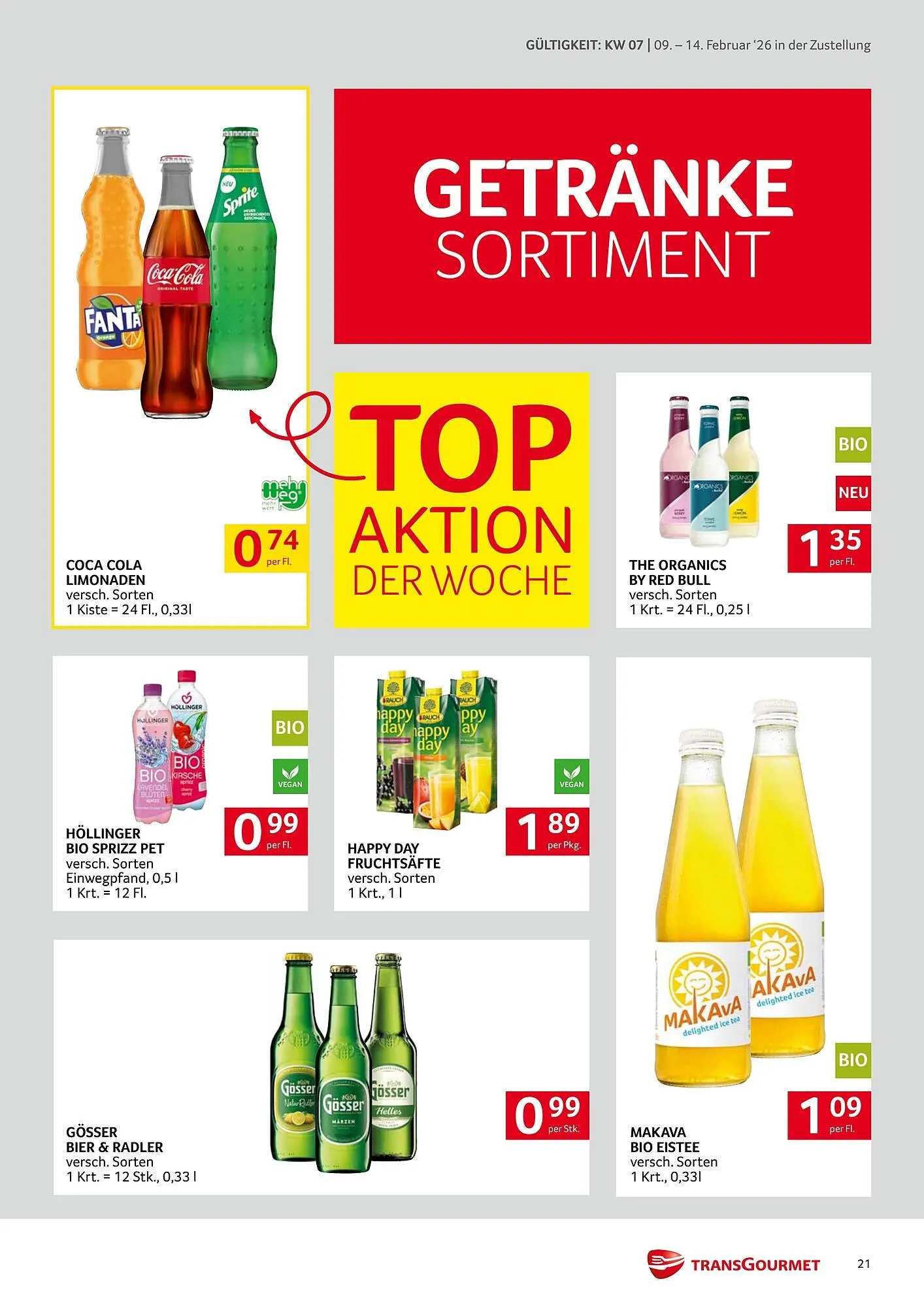 Transgourmet Flugblatt von 9. Februar bis 14. Februar 2026 - Flugblätt seite  21