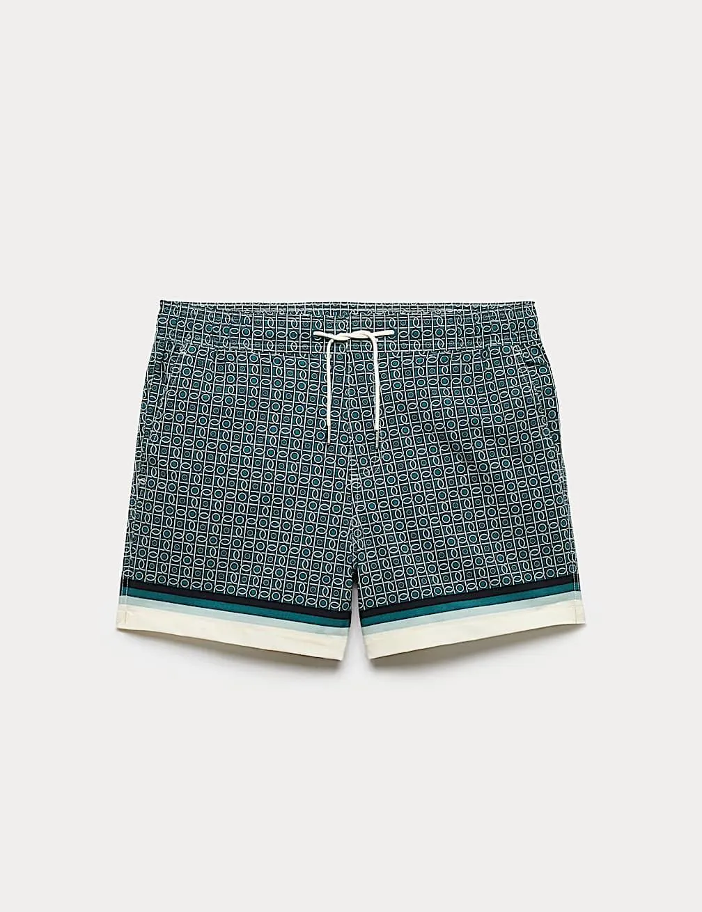 Schnell trocknende Badeshorts mit geometrischem Design
