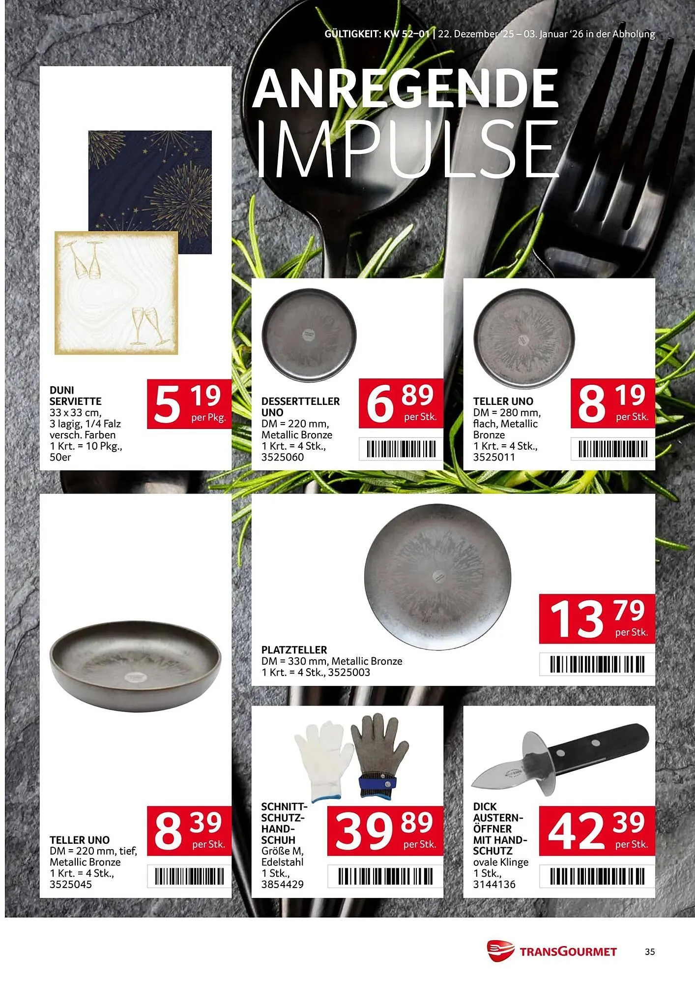 Transgourmet Flugblatt von 22. Dezember bis 4. Jänner 2026 - Flugblätt seite 35