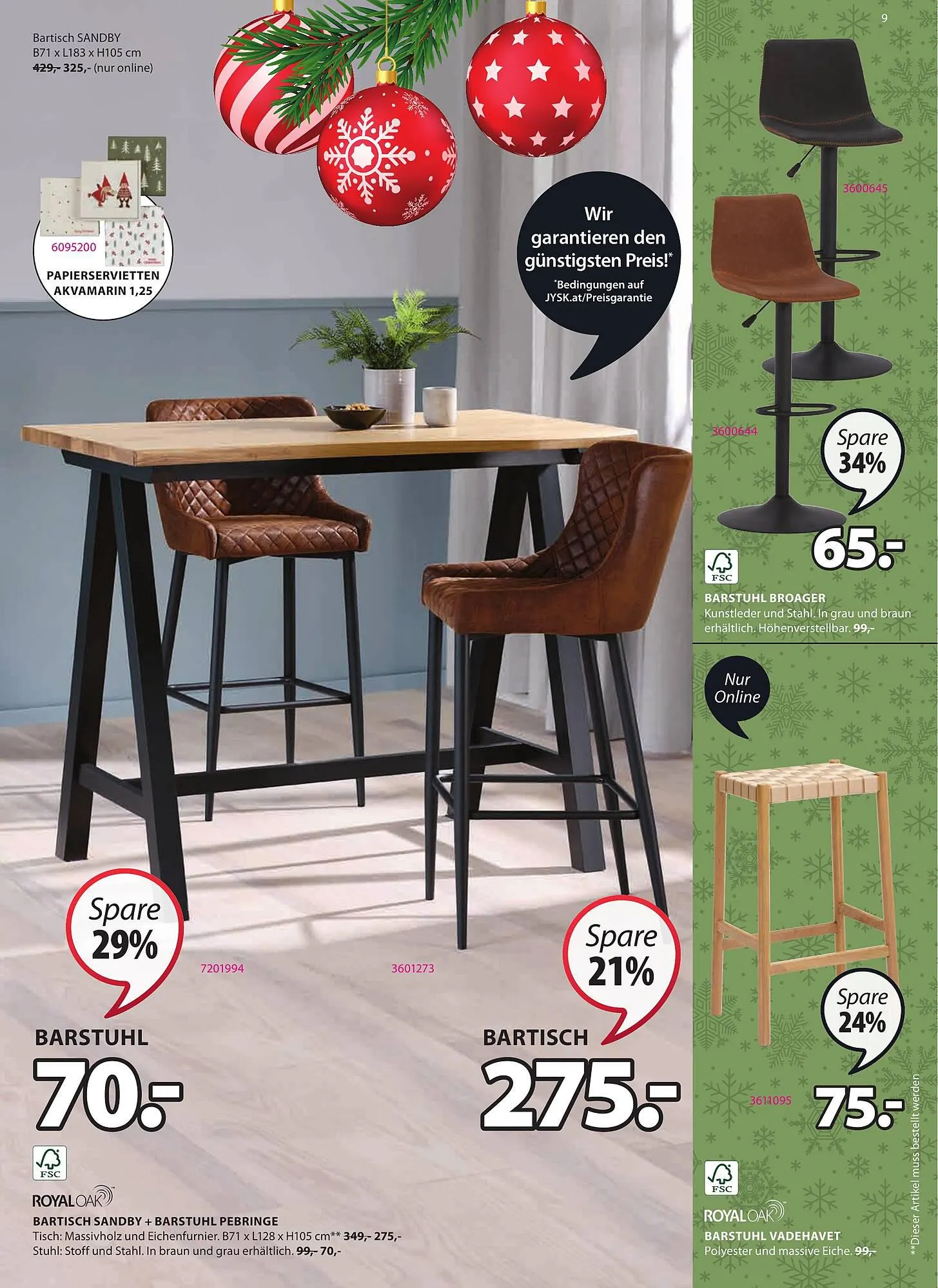 JYSK Flugblatt von 29. November bis 2. Jänner 2024 - Flugblätt seite 9