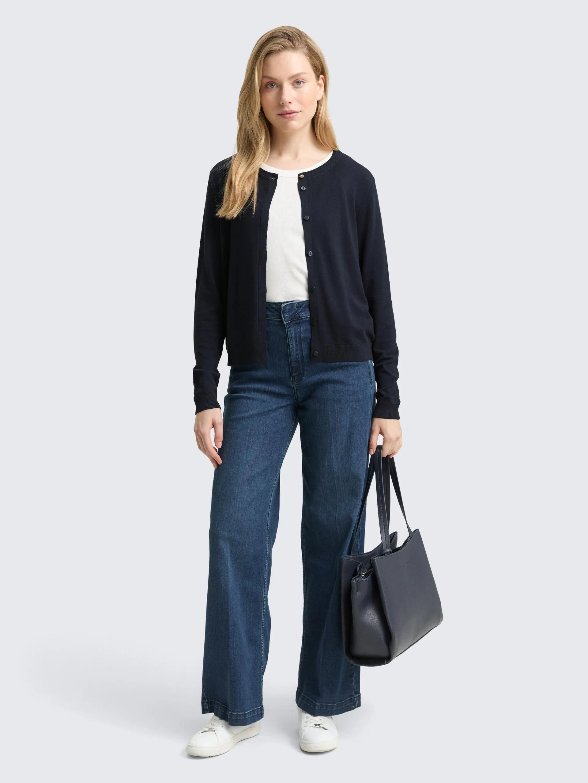 Cardigan mit verdeckter Knopfleiste