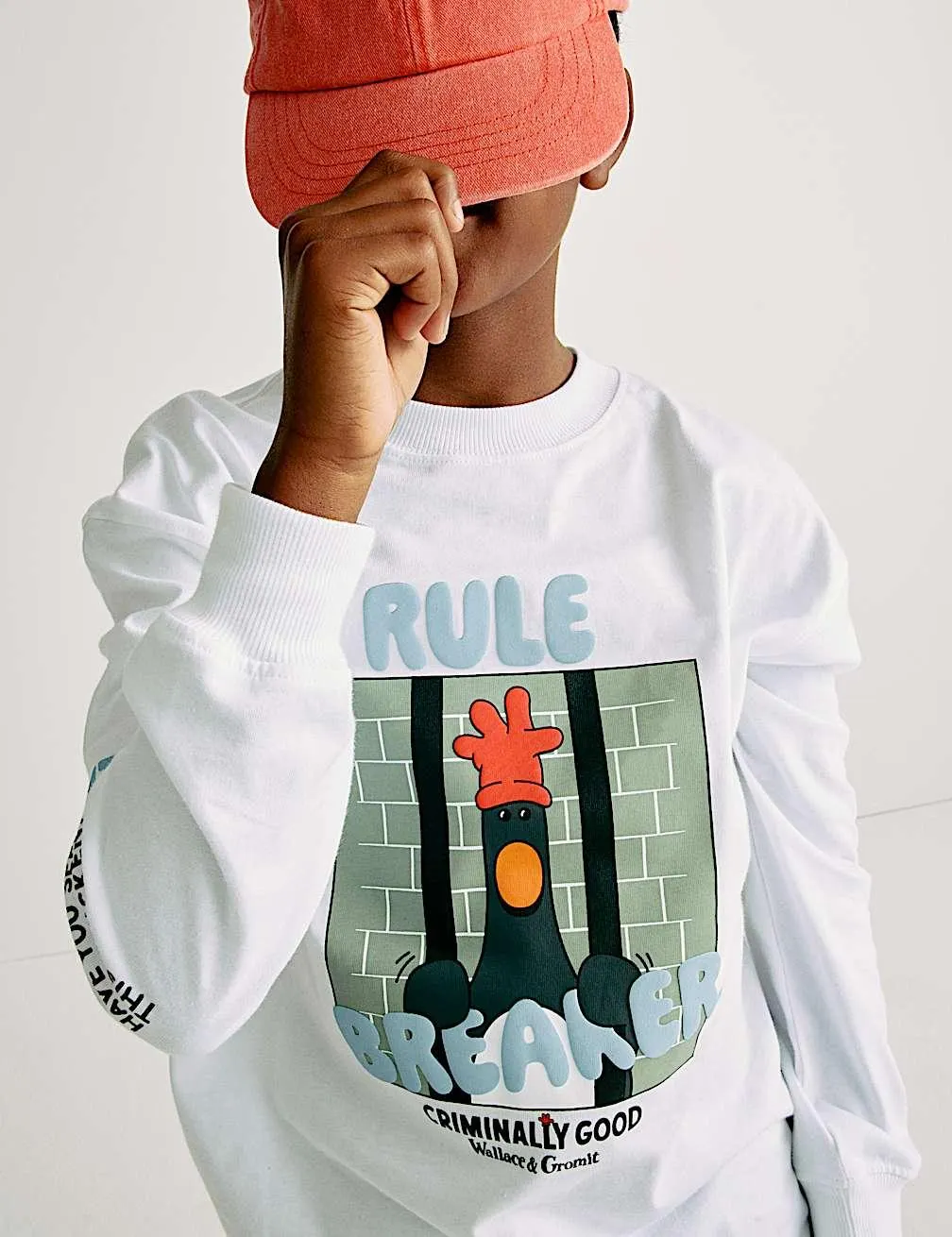 Oberteil aus reiner Baumwolle mit Wallace & Gromit™ Grafik (6–16 J.)