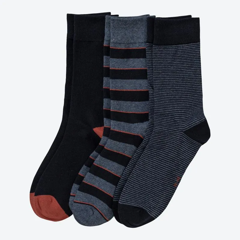 Herren-Socken mit Trend-Muster, 3er-Pack