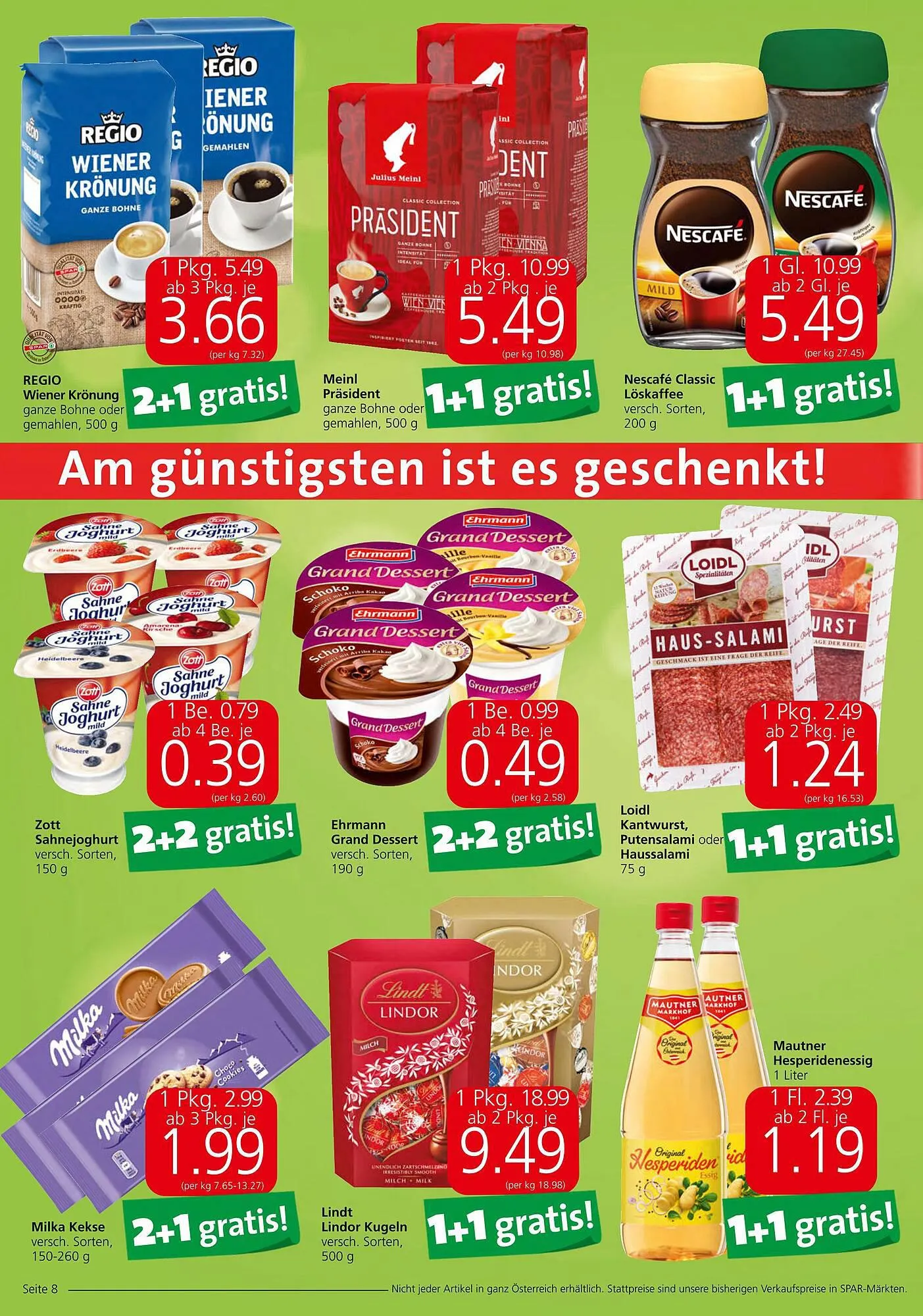 Spar Flugblatt von 14. September bis 27. September 2023 - Flugblätt seite 8