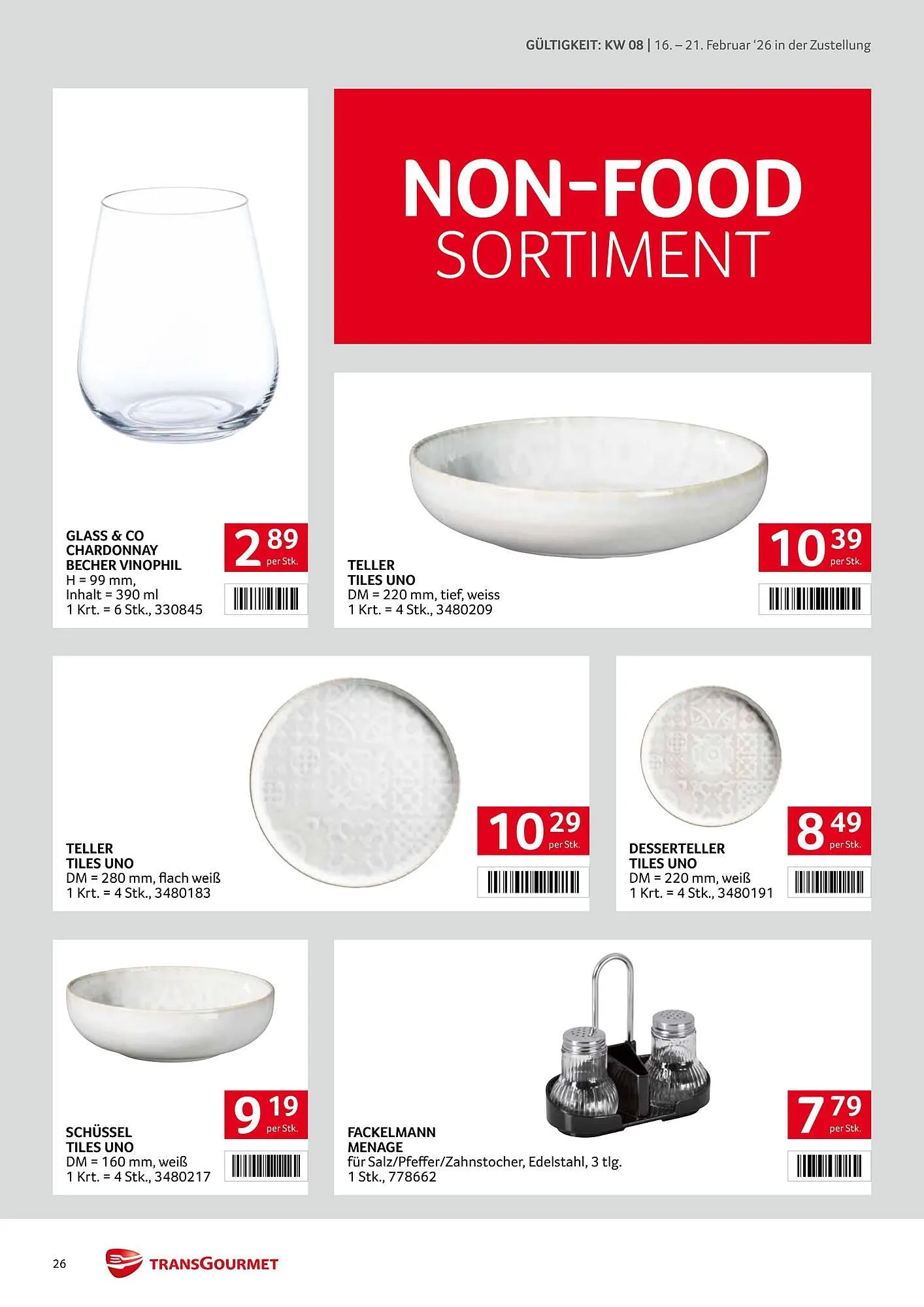 Transgourmet Flugblatt von 16. Februar bis 21. Februar 2026 - Flugblätt seite 26