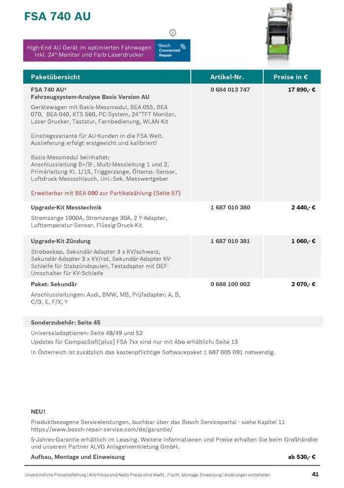 Werkstattausrüstung von Bosch von 21. Mai bis 31. Dezember 2024 - Flugblätt seite 41