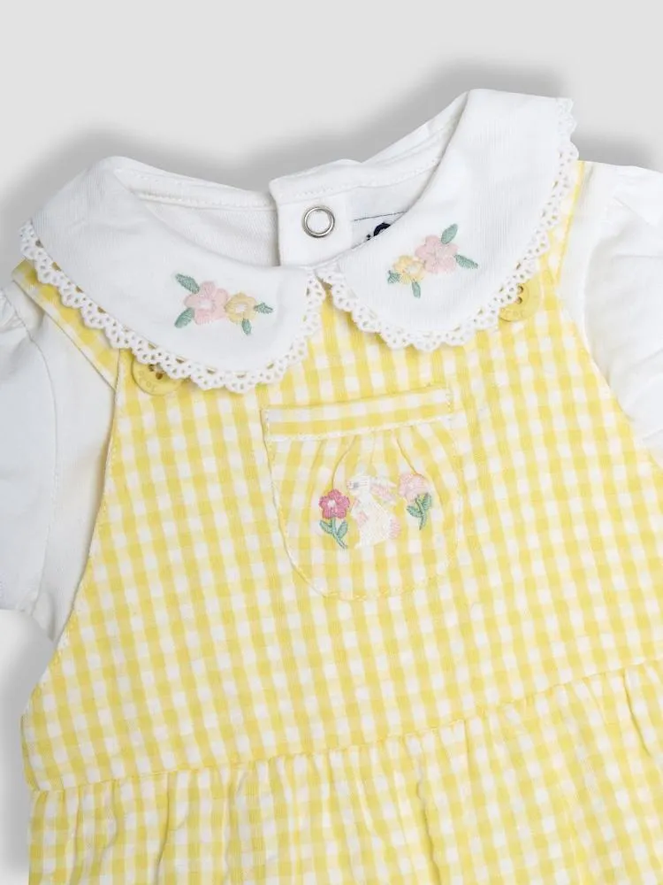 Jojo Maman Bébé – 2-teiliges Set aus bestickter Latzhose und Body