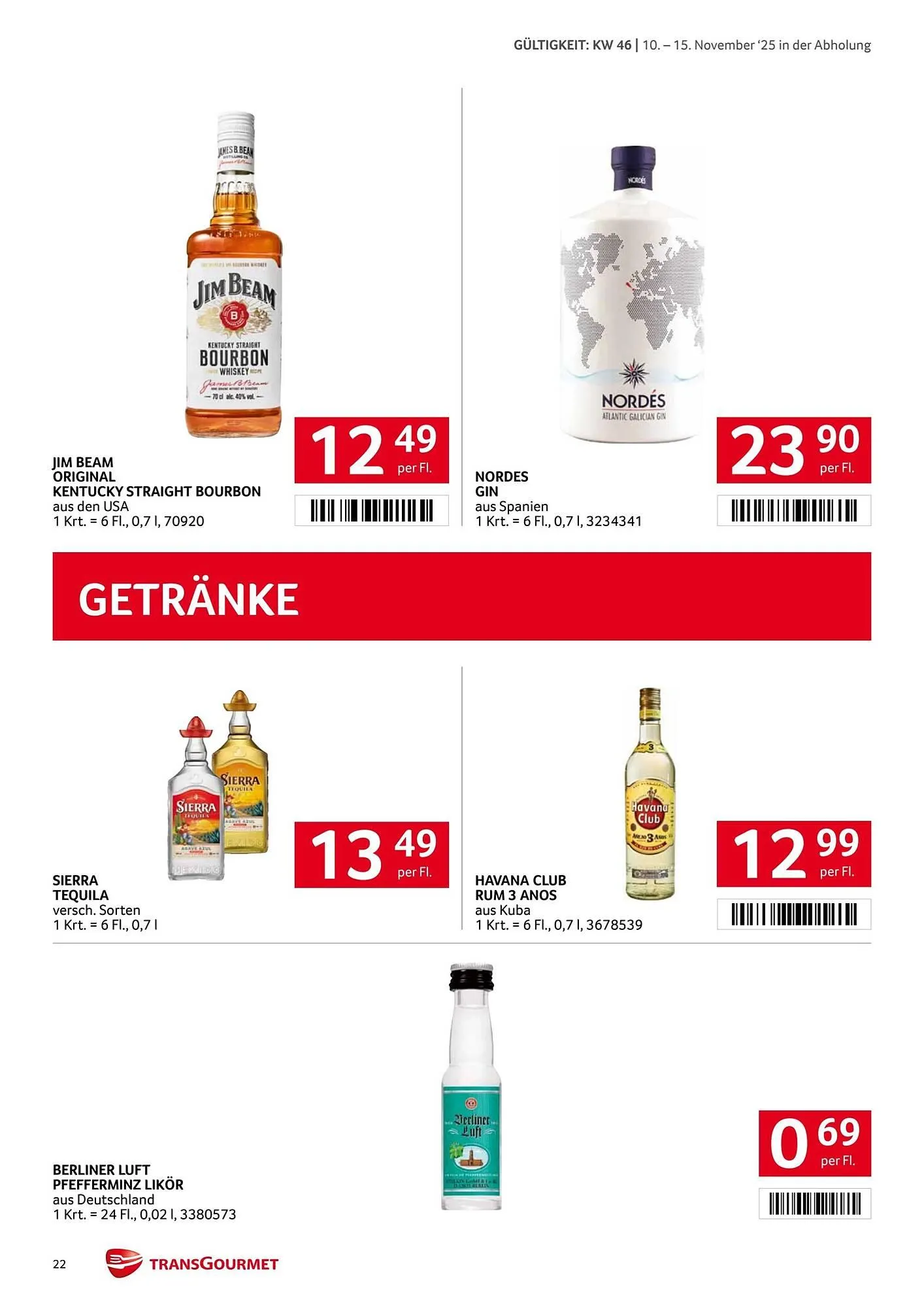 Transgourmet Flugblatt von 10. November bis 15. November 2025 - Flugblätt seite 21