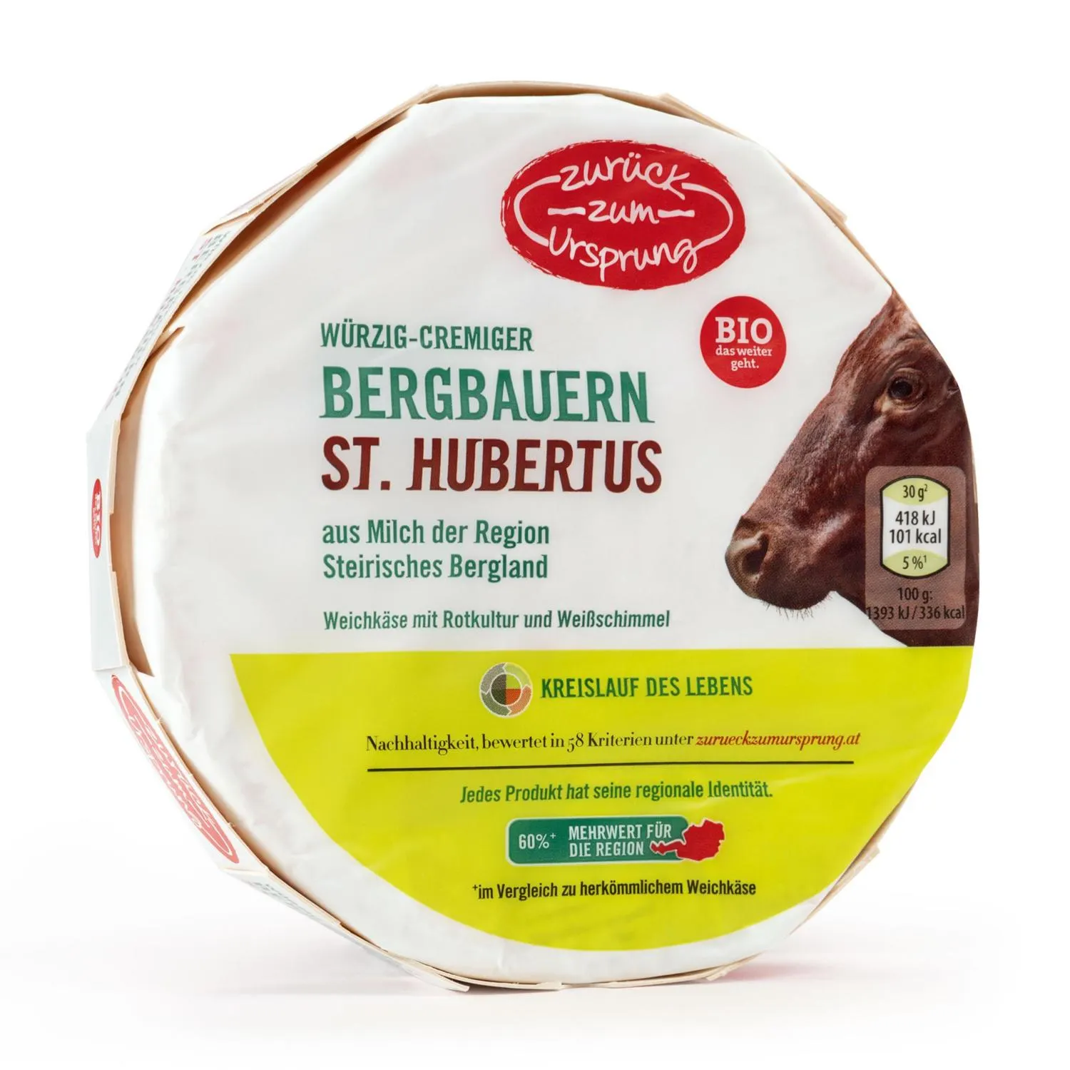 ZURÜCK ZUM URSPRUNG Österreichischer BIO-Weichkäse, St. Hubertus