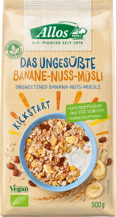 Allos Ungesüßte Banane-Nuss-Müsli 500g