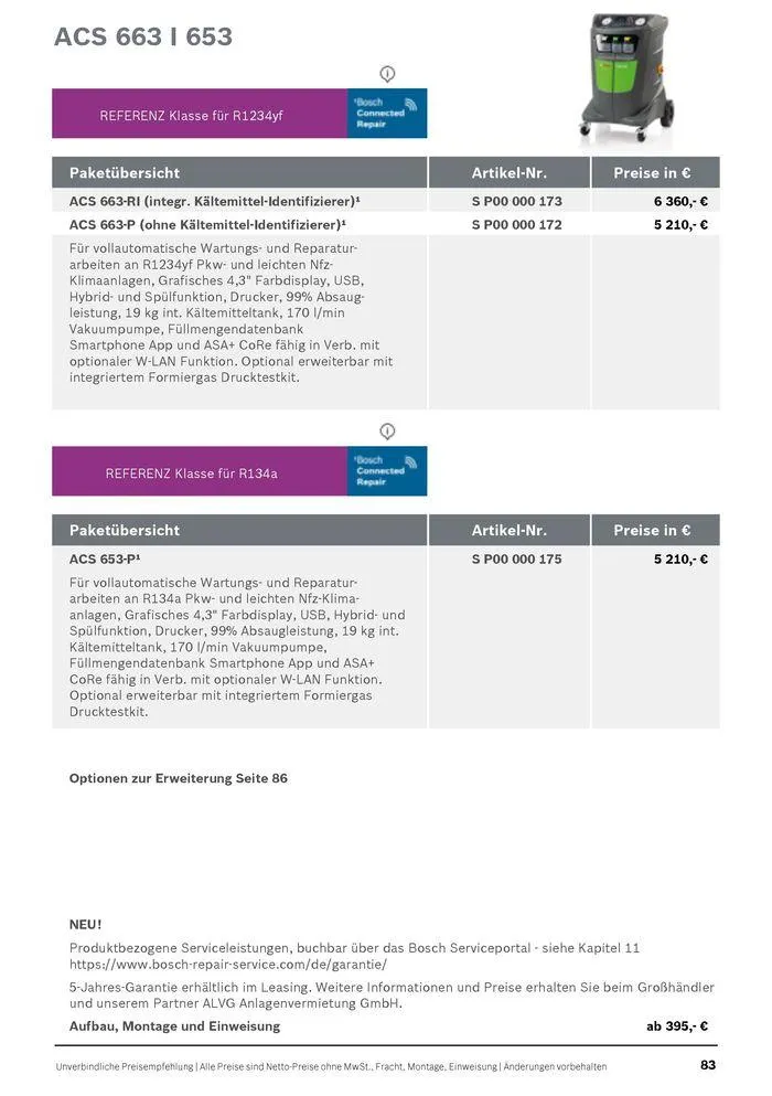 Werkstattausrüstung von Bosch von 21. Mai bis 31. Dezember 2024 - Flugblätt seite  83