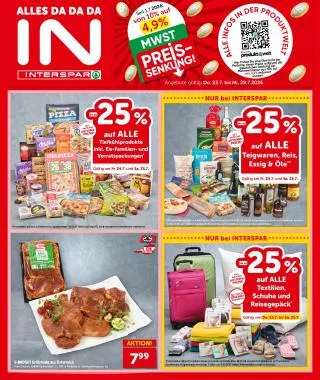 INTERSPAR Flugblatt von 23. Juli bis 29. Juli 2026 - Flugblätt seite  1
