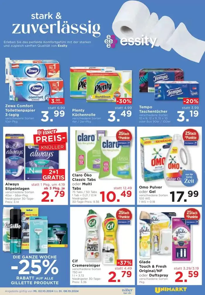 Unimarkt flugblatt von 2. Oktober bis 8. Oktober 2024 - Flugblätt seite 11