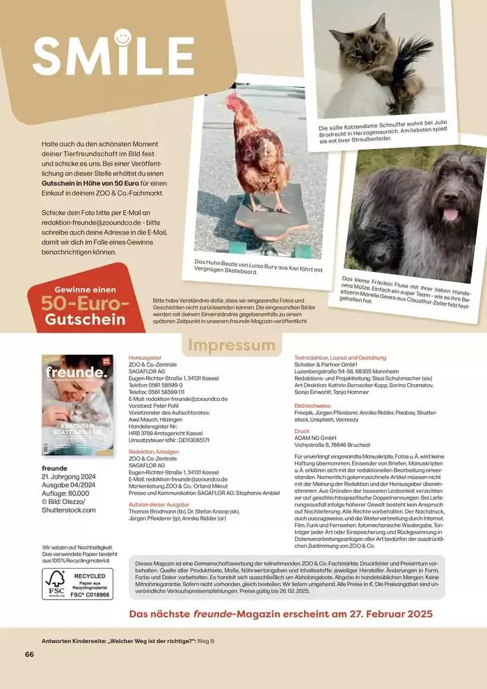 Angebote ZOO & Co von 29. November bis 13. Dezember 2024 - Flugblätt seite 66