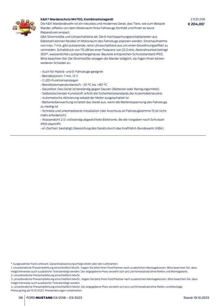 FORD MUSTANG von 2. November bis 2. November 2024 - Flugblätt seite  8