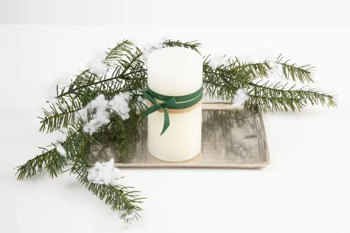 Kerze Ø8 H15 cm 009 Elfenbein