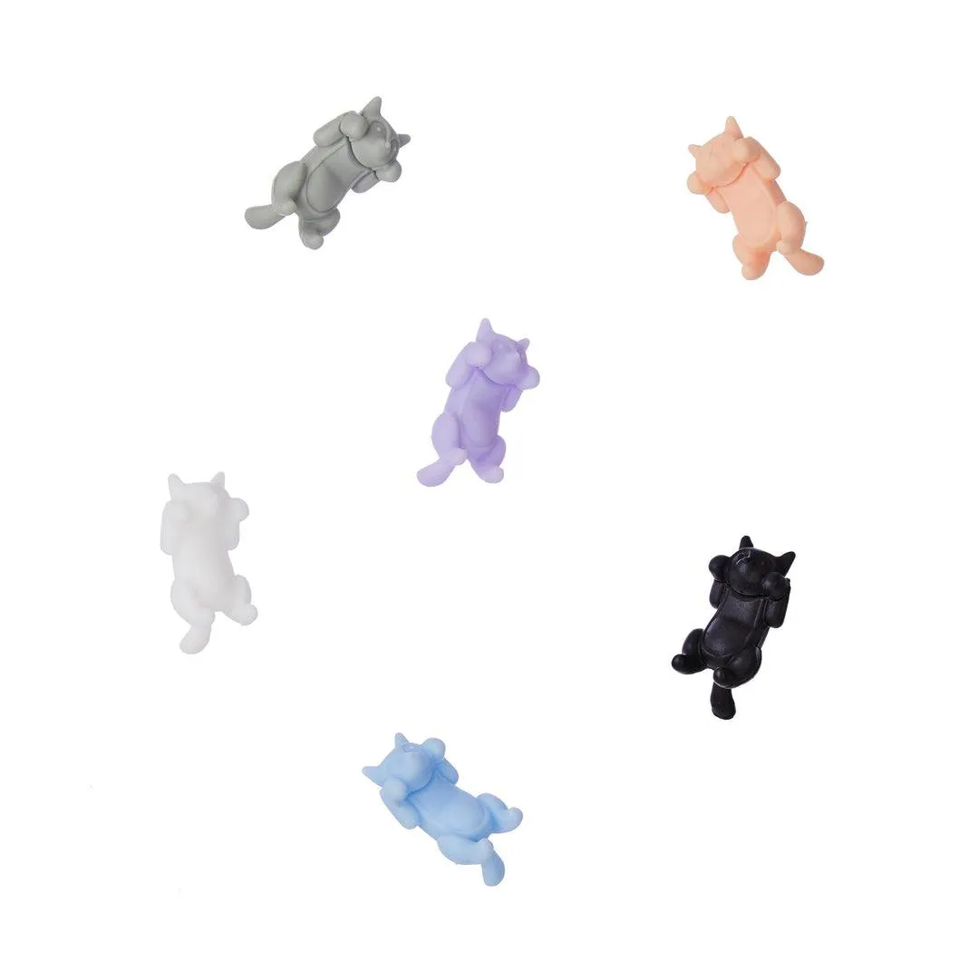 Glasmarker Katzen 6 Stück