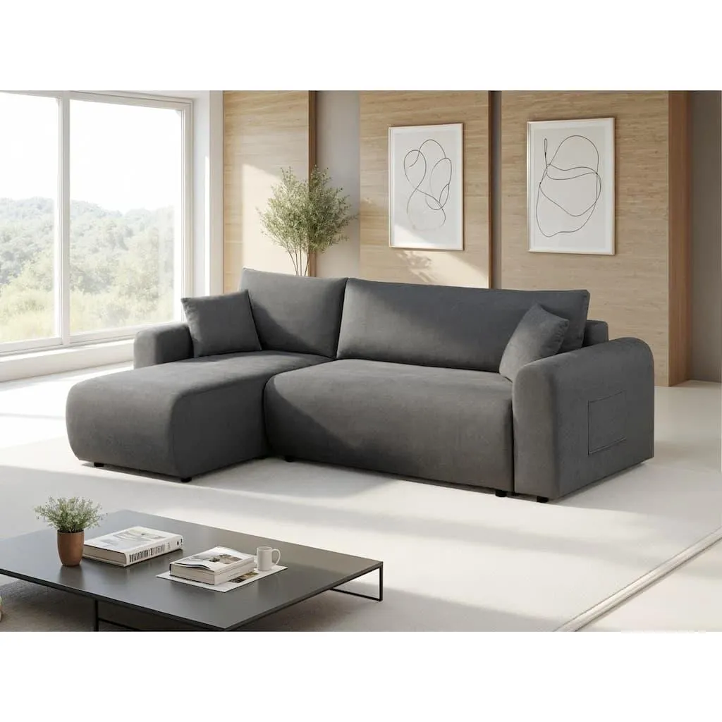 OTTO home Ecksofa »JONAA L-Form, 241cm - OTTO. Verlässliche Qualität.« 133/200cm, Recamiere links/rechts, Bettkasten, Cord u. Struktur