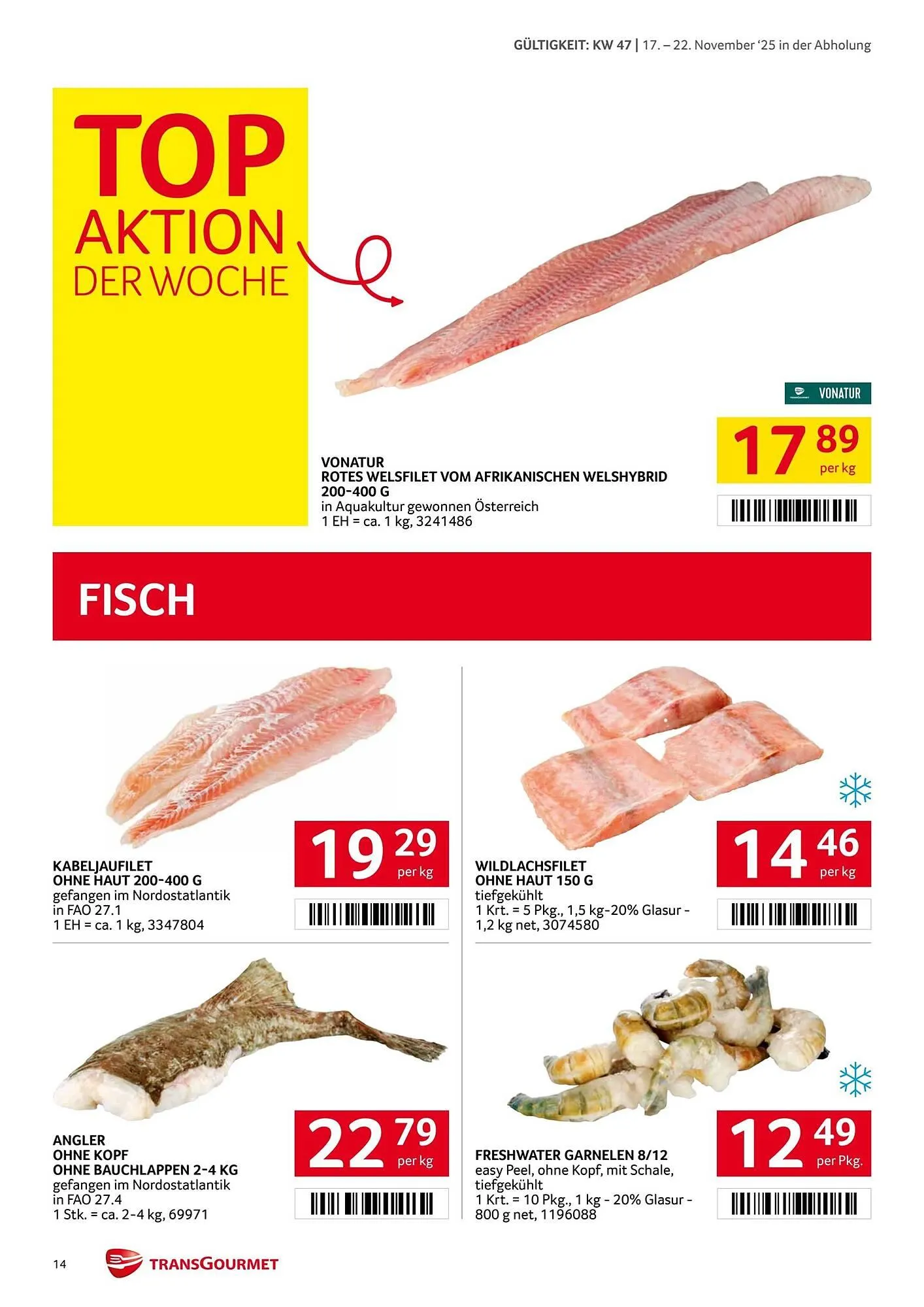 Transgourmet Flugblatt von 17. November bis 23. November 2025 - Flugblätt seite  14